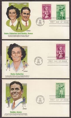 1981 Bobby Jones & Babe Zaharias golf legends Sc 1932 1933 Fleetwood cachets - Image 1 of 2