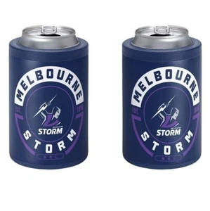 127235 MELBOURNE STORM NRL INSULATED STAINLESS STEEL CAN COOLER STUBBY HOLDER - Foto 1 di 1