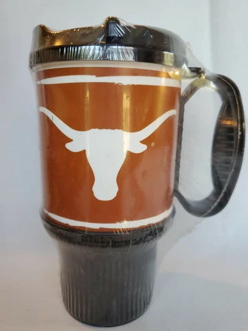TEXAS LONGHORNS Insulated TRAVEL MUG Thermal WHIRLEY HOT COLD Mug 20 OZ NCAA Cover