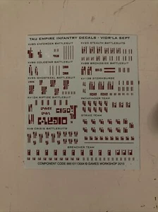 Tau Empire Infantry Decals - Vior’la Sept from Chalnath Killteam Warhammer 40k - Picture 1 of 1