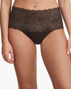 Chantelle SoftStretch LACE HIGH WAIST Briefs One Size Brown 7639 - Picture 1 of 2