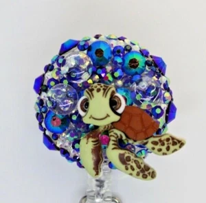 Squirt Nemo Turtle Badge Reel ID Holder Nurse Teacher Student EVS CNA Vet Dental - Picture 1 of 2