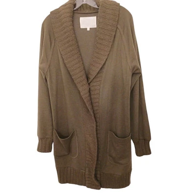 Cárdigan Suéter Rachel Roy Talla M Caqui Verde Broches Lagenlook Bolsillos Bohemio Foto 1 de 4