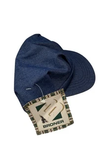Gorra de Ingeniero Broner De Colección Sombrero Ferrocarril Raro Denim Azul Grande - Imagen 1 de 3