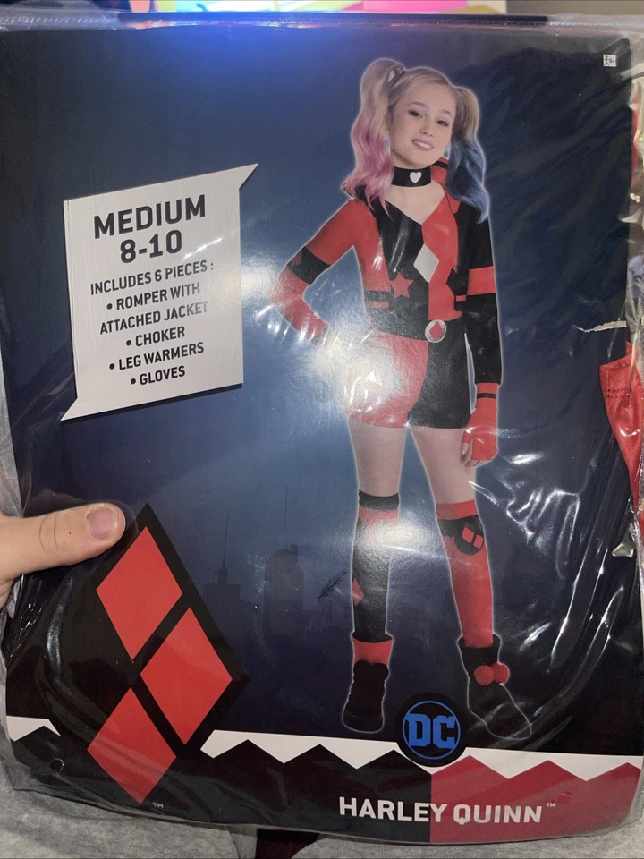 Disfraz de Halloween Harley Quinn niño mediano Foto 1 de 1