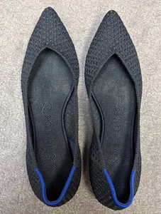 Zapatos informales Rothy’s The Point para mujer planos puntiagudos negros sin cordones talla 7,5 usados en excelente estado - Imagen 1 de 8
