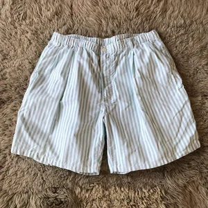 Polo Ralph Lauren Pantalones Cortos Oxford Hombres Verde Menta Blanco Rayas Hecho en EE. UU. 80-90s - Imagen 1 de 6