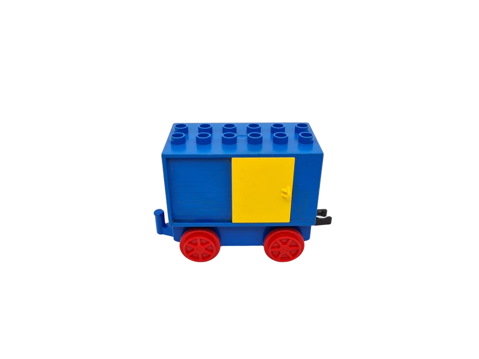 Lego® train Duplo chemin de fer voie ferrée basculeur container JAUNE BLEU - Photo 1/1