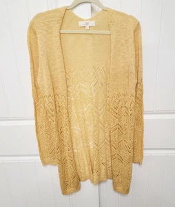 Pinque Damengröße Large offener langer Strick-Cardigan Boho gelb gebraucht, in einwandfreiem Zustand - Bild 1 von 10