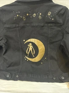 Loly In The Sky X Sailor Moon Black Denim Jacket Girls Size G (L) - Picture 1 of 20