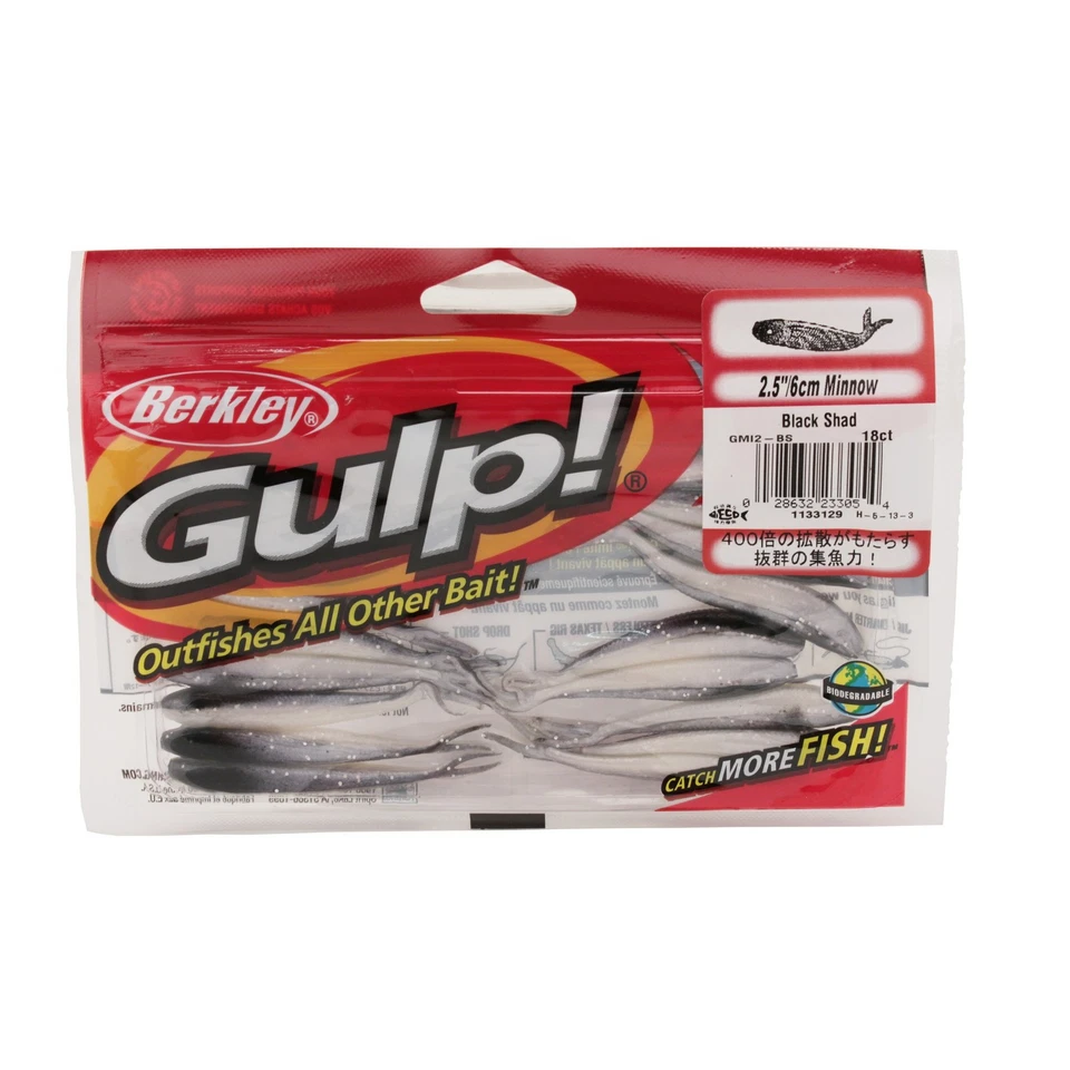 Berkley Gulp! Minnow, 2 1/2", 18Pk, sábalo negro Foto 1 de 1