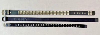 Lot of 3 Black Belts Sz Small S Studded / DKNY/ Canvas - Image 1 of 4