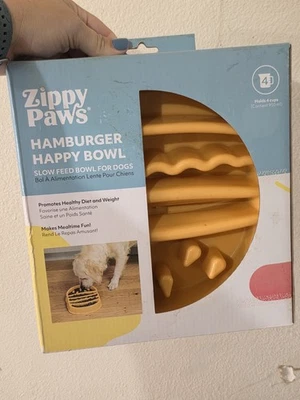 Zippy Paws Happy Bowl Slow Feeder for Dogs Hamburger Dog Bowl - Image 1 of 2