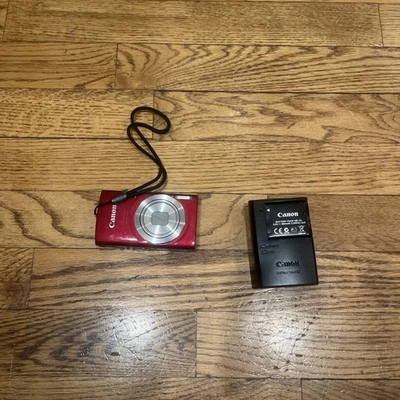 Canon PowerShot ELPH 180 Digital Camera 8x Zoom w/ Battery. Case, Charger RED - Image 1 of 4