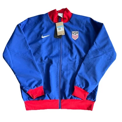 全新 Nike USMNT Strike Dri-FIT 男式 M 码 足球夹克 蓝色 FJ2910-417 — 第 1/4 张图片