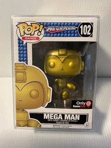 MEGAMAN MEGA MAN GOLD #102 FUNKO POP! GAMESTOP EXCLUSIVE VAULTED In Case - Picture 1 of 7