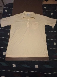 Vintage 70s-80s JC Penny Yellow Dagger Collar Pocket Polo T Shirt Size 2XLT - Picture 1 of 10