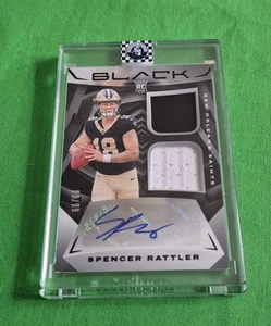 2024 Panini Black Spencer Rattler RC Rookie Patch Auto RPA /99 SP - Picture 1 of 5