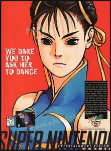 Street Fighter Alpha 2__ Original 1996 anuncio impreso/promoción de juegos__CHUN-LI_SNES_Nintendo - Imagen 1 de 1