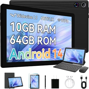 Android 14 Tablet,Tablets 10 Inch with 10GB + 64GB+1TB Expand,5G Wifi 6,Octa-Cor - Picture 1 of 12