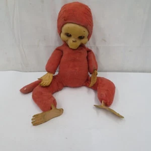 Vintage Gummi Gesicht Bär selten rosa Affe Plüschtier Stofftier Rushton Gund - Bild 1 von 20