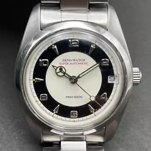 ZENO WATCH BASEL ZN-001 Automatic Black White Dial Vintage Retro Watch from JP - Picture 1 of 19