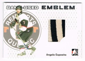 2006-07 ITG Heroes and Prospects Emblem Patch Silver #GUE-33 Angelo Esposito /30