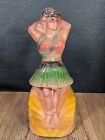 Vintage~ Chalkware ~ Rare Hawaiian / Hula Girl Statue ~ Indianapolis Statuary Co