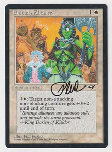 Signed Unlikely Alliance MP Alliances Artist Phil Foglio 1996 MTG Magic Vintage! - Picture 1 of 2