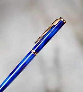 Ballpoint Pen Waterman Preface IN Lacquer Blue Lapis Lazuli & Pl. Gold 18 Carat - Picture 1 of 9