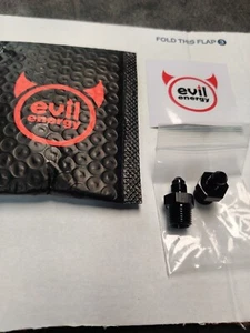 EVIL 3AN male Flare to 1/4 NPT pipe Fitting BLACK 2pc - Picture 1 of 4