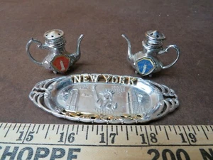Bandeja de té café saleros y pimienta de Nueva York letrero publicitario vintage - Imagen 1 de 4