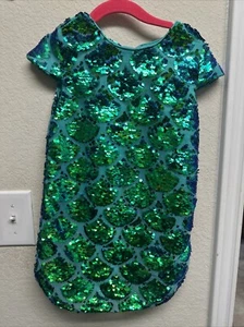 Disney Ariel Little Mermaid Sequin Dress Size 4 - Picture 1 of 3