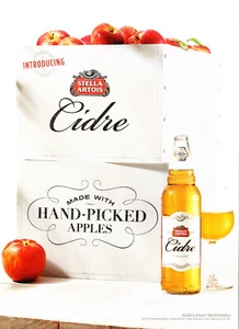 STELLA ARTOIS BEER AD #7 RARE 2013 OOP ~ "HAND-PICKED APPLES CIDRE" - Picture 1 of 2
