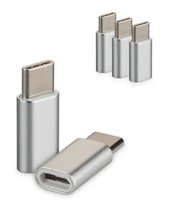 3x USB 3.1 Typ-C auf Micro USB Adapter silber für Samsung Galaxy S10 Plus / S10+ - Bild 1 von 1