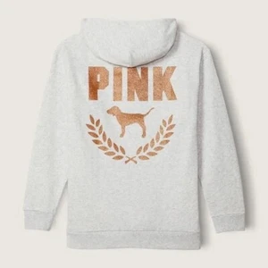 Victoria's Secret PINK Everyday Lounge Campus Pullover Heather Gray XL NEW - Picture 1 of 3