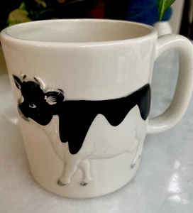 COW  Mug Ceramic Black & White  Vintage Otari Japan Unused - Picture 1 of 4