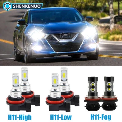 For Nissan Maxima 2016 2017 2018 - 6PC 6000K LED Headlight + Fog Light Bulbs Kit - Image 1 of 4
