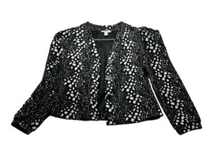 Bar III Blazer Coat Womens size XXS Black White Stretch 3 Button New - Picture 1 of 6