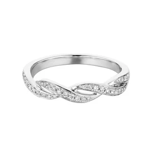 14K White Gold Lab Grown Diamond Wedding Band MZ6644 - Picture 1 of 7