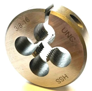 3/8-16 x 1-1/2" OD UNC ROUND ADJUSTABLE DIE HIGH SPEED STEEL - Picture 1 of 12