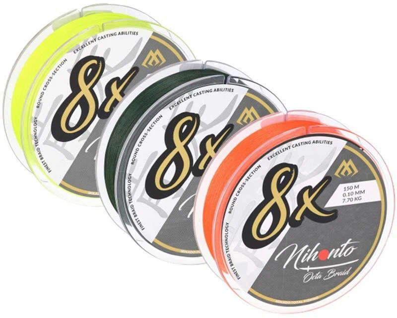 Mikado Nihonto Octa Braid 8 Angelschnur geflochten 150m Raubfisch Meeresangeln