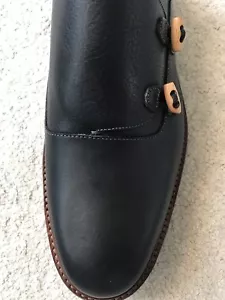 New Fratelli Borgioli Men's Double Monkstrap Leather Shoes, Black UK8.5, US9.5 - Picture 1 of 10