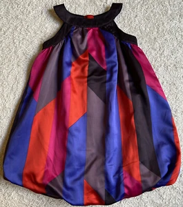 NWT GapKids Girls Sleeveless Lined Satin Bubble Dress 3/4 Zip In Back SzXS(4-5) - Picture 1 of 12