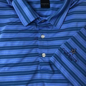 Dunning Golf Polo Herren XL blau gestreift Dallas Cowboys Golfschläger Freizeit Fan - Bild 1 von 13