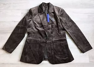 New Elie Tahari Velvet Cotton Blend Blazer Jacket Size 14 Brown Coffee NWT - Picture 1 of 15