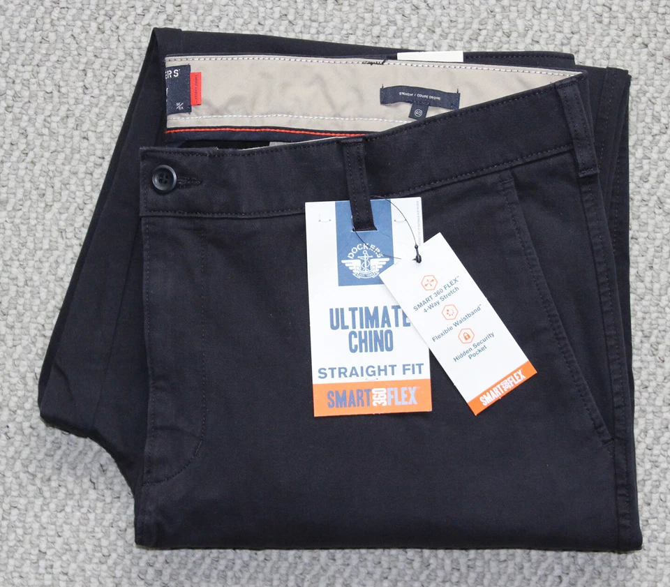DOCKERS Men's Straight Fit Ultimate Chino With Smart 360 Flex 40 X 32 Black