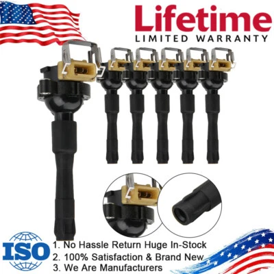 Paquete de 6 bobinas de encendido para BMW 323i 325i 328i 330i 525i 528i 530i M3 M5 E46 E39 X5 Foto 1 de 4