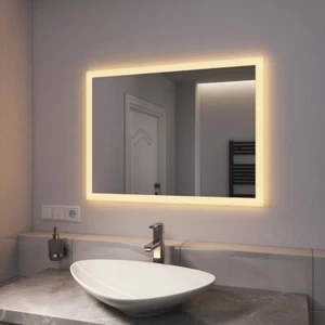 EMKE® LED Badspiegel mit Beleuchtung Badezimmerspiegel Wandspiegel 80x60cm - Bild 1 von 6