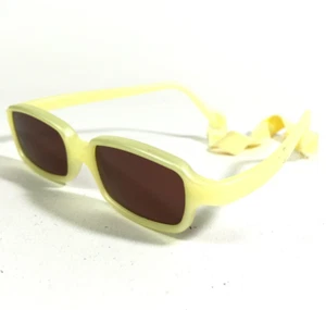 Miraflex Sunglasses NEW BABY 2 Yellow Rectangular Frames with Brown Lenses 42-14 - Picture 1 of 10